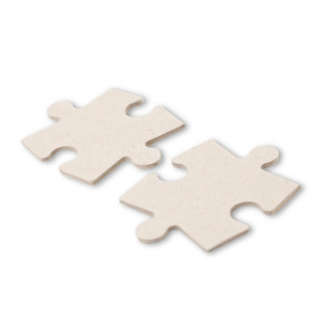 Two Puzzle Pieces Isolated On White Background