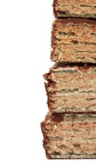 Delicious chocolate bars isolated on white