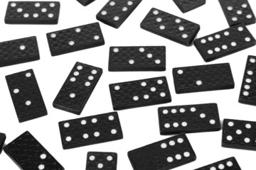 Dominoes on white background