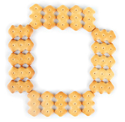 Delicious crackers isolated on white