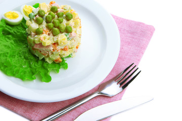 Russian traditional salad Olivier