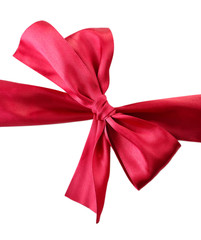 Color gift satin ribbon bow, isolated on white