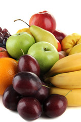 Composition of different fruits isolated on white