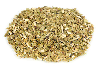 Dry mate tea, isolated on white