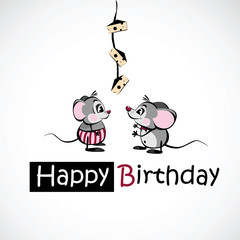 Happy birthday Mouse and cheese