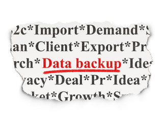 Information concept: Data Backup on Paper background