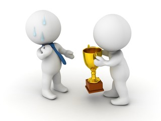 3D Man fear of success concept