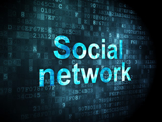Fototapeta premium Social media concept: Social Network on digital background