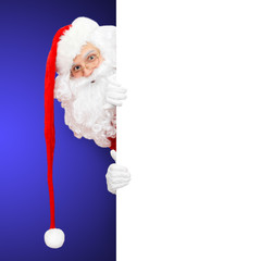 Weihnachtsmann auf blauem Hintergrund
