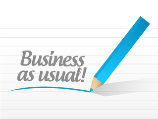 business as usual written message illustration