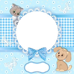 Baby background with frame.
