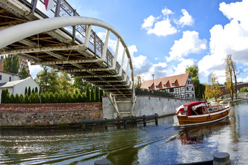 Bridge over the Brda River in Bydgoszcz - Poland - obrazy, fototapety, plakaty