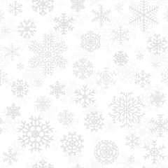 Christmas seamless pattern with gray snowflakes