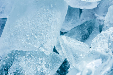 Ice cubes close up