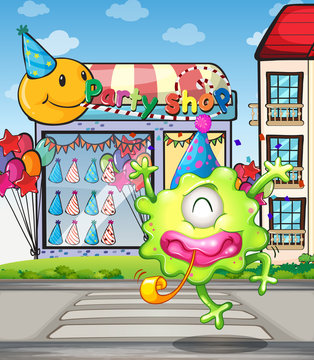 A happy monster from the party shop