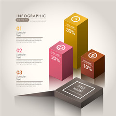 vector abstract 3d chart infographics