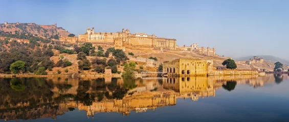 Poster Panorama van Amer (Amber) fort, Rajasthan, India © Dmitry Rukhlenko