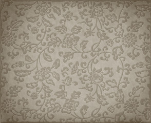 Vintage grey floral background, leather texture