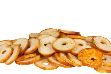 small round mini bake rolls on a white background