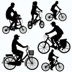 Obraz premium Bicycle Ride Silhouettes vector
