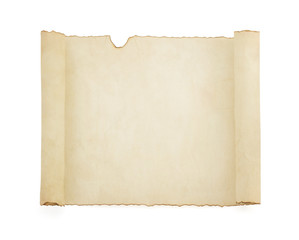 parchment scroll on white