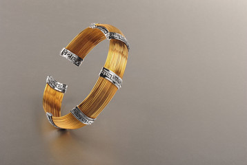 Golden Special design bangles on silver plate