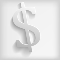 Background with dollar symbols on a white background.
