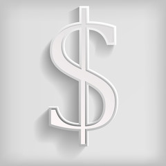 Background with dollar symbols on a white background.