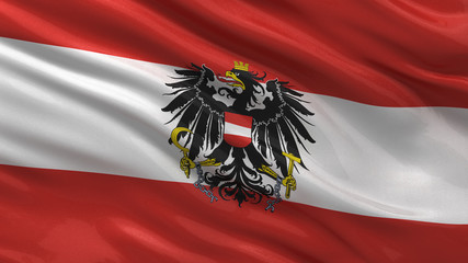 Flag of Austria waving in the wind