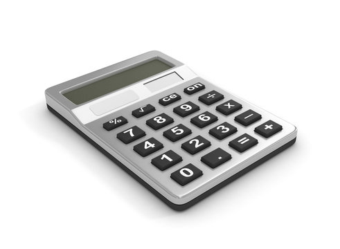 Calculator, isolated on a white background