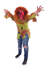 Woman vampire isolated on the background