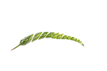 Slices of green chilli pepper