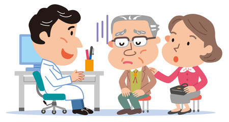 医師　高齢者　おばあさん　付き添い