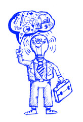 man with ideas symbol and creativity