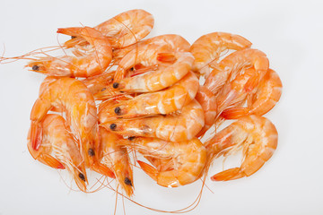 fresh shrimp  isolated on a white background