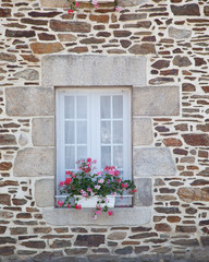 Fototapeta na wymiar Window with Flower Decoration