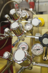 Manometer panel, precise instrument in nuclear laboratory