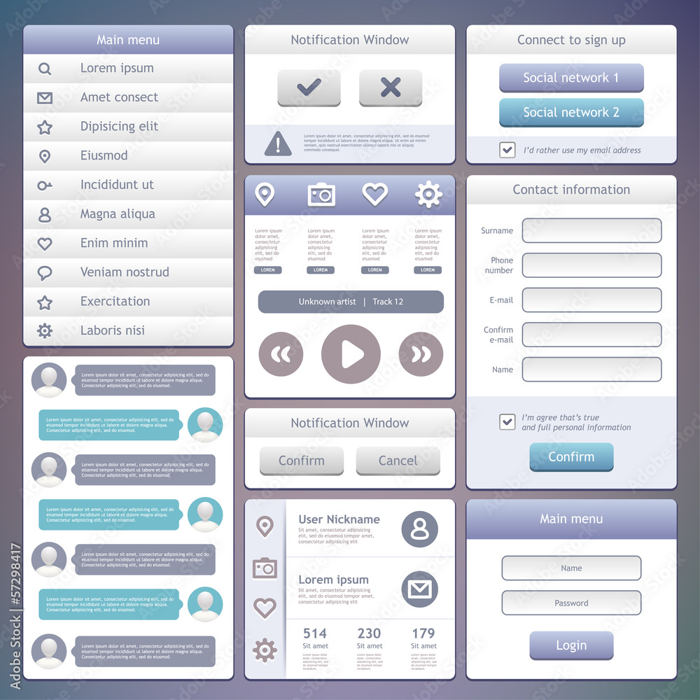 Poster web design elements