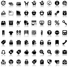 iconset with refection for shopping