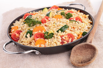 casserole with wheat and vegetables