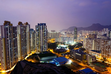 Fototapeta na wymiar sunset hongkong city