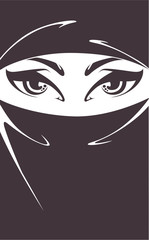 beautiful face of arabic muslim woman