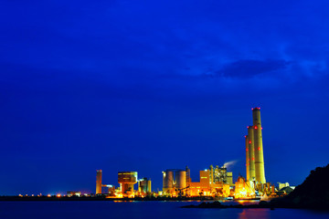 power station at night