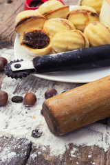 delicious home-baked flour dessert with condensed milk