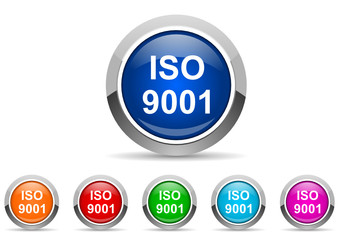 iso 9001 icon  vector set