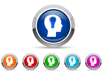 head icon vector set