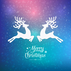 merry christmas reindeer colorful winter background