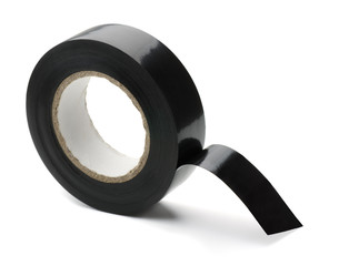 Roll of black plastic adhesive tape