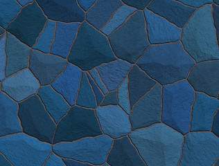 Blue trencadis broken tiles mosaic