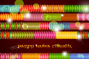vector illustration of Colorful Bangles for Karva Chauth
